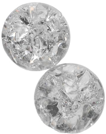 Sosoport Sfera di Cristallo di Vetro Trasparente 3 Cm per Decorazioni Casa e Fontane, Set 2 Pezzi Sfere Decorative per Fotografia e Oggetti di Scena da Tavolo