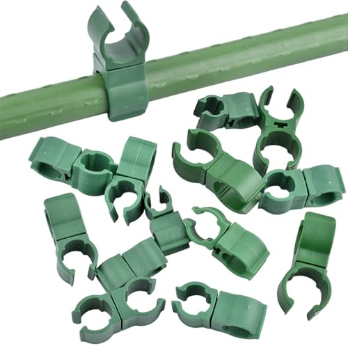 50 Piezas Conectores de Estaca de Jardín, Clips de Enrejado de Plantas Ajustables de 20 mm Clip de Hebilla de Junta de Conexión de Plástico para Soportes de Plantas de Acero Metálico de Jardinería