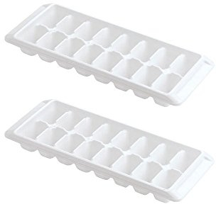 Kitch Ice Tray Easy Release White Ice Cube Trays, 16 Cube (Pack of 2) (2867-WHT-2)