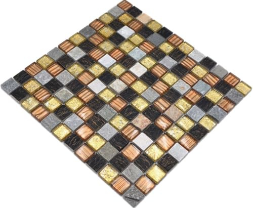 Mosaik Fliese Genomskinlig guld brun glasmosaik kristall sten guld brun struktur för vägg bad WC dusch kök flugor tårta tårta bad bad bad mosaik matta mosaik platta