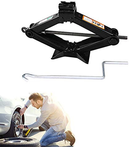 2 Tonne Scissor Lift Jack with Handle for Audi A3 A4 A5 Q3 Cars, Solid Steel Rust-Proof