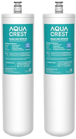 AQUACREST DW80/90 Under Sink Water Filter,Replacemet for Aqua-Pure AP-DW80/90, AP-DWS1000, Kohler K-201-NA, Kohler K-202-NA (Pack of 2), Model No. WF60-80/90