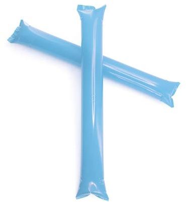 eBuyGB Inflatable Cheering Sticks Celebratory Football Clappers for Sports Events, School, Pack of 10, Light Blue