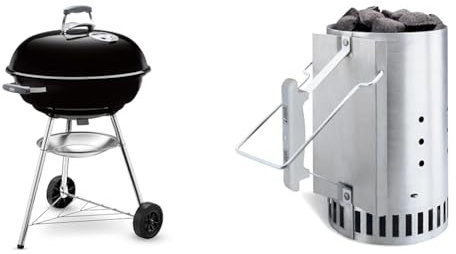 Weber 1321004 Barbecue Compact Noir 57 cm (Ancien modèle) & 7416 Cheminée d’Allumage Rapidfire