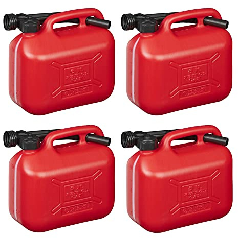 4x Kraftstoffkanister 5 Liter rot Kunststoff Diesel Reserve Benzinkanister