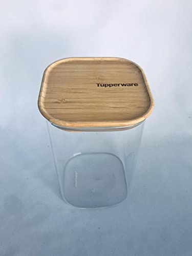 Tupperware Bamboo Clear Storage 1,1 l avec couvercle en bambou transparent Boîte de conservation pour sucre, café, biscuits