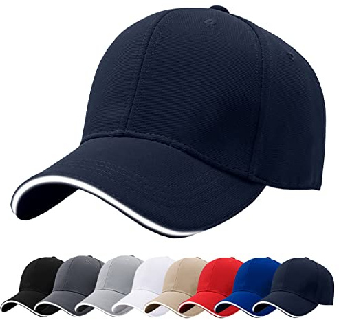 Baynetin Cappello da Baseball Uomo con Visiera, 100% Cotone Tinta Unita Unisex alla Moda Berretto Lavoro, Cappello da Sole Estivo Regolabile e Traspirante, Berretto Sportivo (Blu Marino)