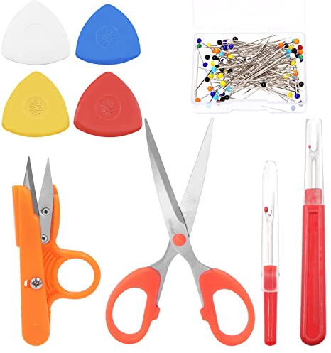 Swpeet 516Pcs Kit d’outils de Ripper couture couture, 10Pcs craie de tailleur professionnel, 4Pcs Ripper couture, piquage épinglettes et ciseaux avec Kit d’assortiment de Snipper fil pour la couture