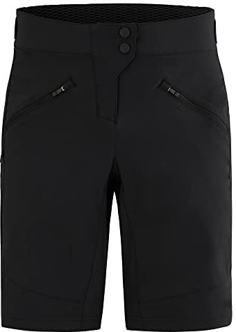 Ziener Damen NASITA Fahrrad-Shorts mit Innenhose - Mountainbike/Outdoor/Freizeit - atmungsaktiv,schnelltrocknend,gepolstert, Black, 48
