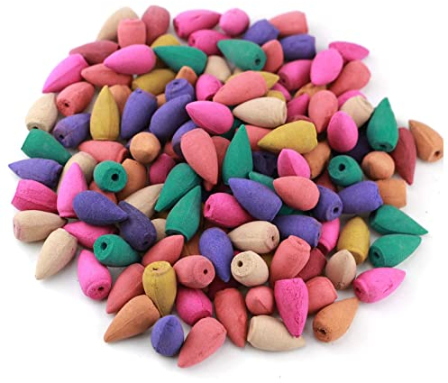 Natural Incienso Conos,Cono Sándalo Natural,Conos Incienso Reflujo,100PCS Incienso de Cascada Natural Hech Aromas de Sándalo Natural para Aromaterapia Casa Oficina Manualidades