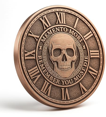 Memento Mori Coin Stoic Coins Momento Mori Medallion Skull Coin Challenge Coins EDC Motivational Challenge Daily Cryptid Token Stoicism Gifts Large Copper