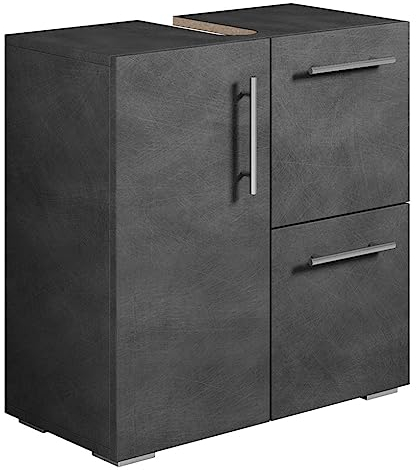 Badplaats B.V. Badezimmer Badmöbel Mars - Dunkle grau - Unterschrank Badmöbelset Badschrank Schrank Waschbeckenunterschrank