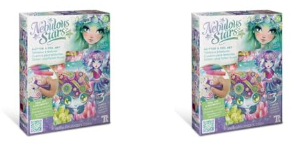Nebulous Stars Kreativset Glitzer- und Folien Kunst, 3 Vorlagen zum Verzieren mit metallbeschichteten Folien und Glitzer, ab 7 Jahre (Packung mit 2)
