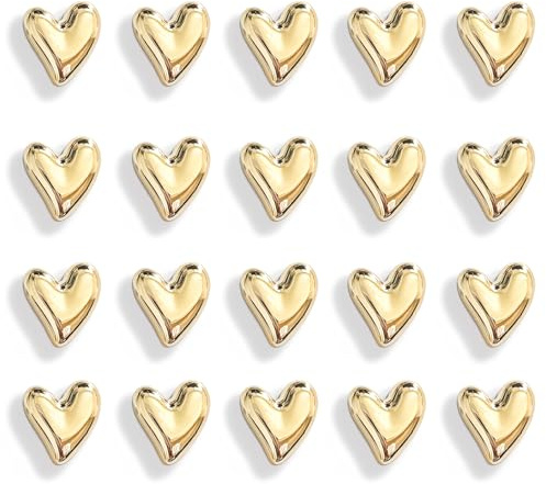 Janvelle 20PCS Gold Refrigerator Magnets Love Heart Magnets for Fridge Cute Decorative Magnetic Stickers 0.79in Small Home Kitchen Magnet Set Lovely Color Decoration for Office Whiteboard