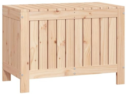 Makastle Auflagenbox Kissenbox Aufbewahrungsbox Gartenbox Kissentruhe Gartenmöbel Truhe Box Kiste, ideal für Balkon und kleine Flächen, 76x42,5x54 cm Massivholz Kiefer