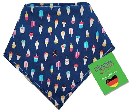 Dimples Hundehalstuch EIS Sommer Hundehaltergeschenk Geschenk für Hundebesitzer Hundehalsband Hundedreieckstuch, Bandana, Tier Besitzer (45 cm)