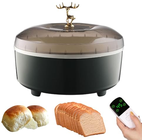 Fermentadora De Pan Portátil, Control De Temperatura Y Temporización, Tanque De Fermentación De Pan, Para Hacer Yogur, Vino, Natto, Queso, Kéfir, Con 2 Rejillas De Vapor Redondas,Green
