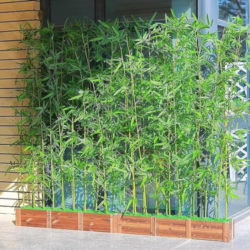Künstlicher Bambuszaun – 1,5 m Terrassen-Sichtschutzwand, 100 cm Länge mit 16 Löchern, Landschaftsgestaltung für Innen- und Außenbereich, perfekt für Terrasse, Garten (Größe: Länge 120 cm/20 Löcher)