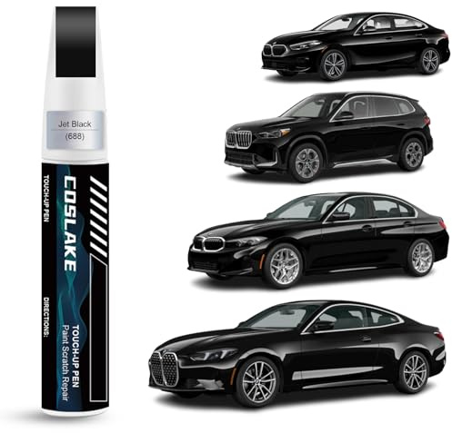 COSLAKE Car Touch Up Paint(Jet Black(688)) for BMW, Car Paint Scratch Repair Kit, Quick & Easy Solution to Repair, 2 in 1 Scratch Remover Pen with Color-Matched