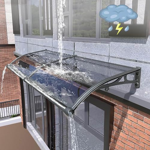 Generisch vordach für Haustür mit Seitenteil,Vordach Für Haustür überdachung Terrasse,Halterung aus Aluminiumlegierung,Regen- und schneesicher,Mit Umleitungsmulde,A01,100x200cm