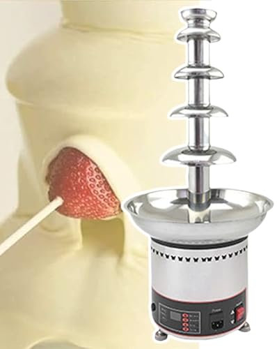 4-7 Tiers Electric Chocolate Fondue Fountain Machine, Melts Cheese Queso Candy Fountain Machine, Stainless Steel Large Chocolate Fountain, Dip Strawberries,5tiers