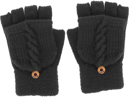 GALPADA Strickhandschuhe Für Damen Fingerlose Handschuhe Aus Kaschmir Und Warme Fäustlinge Für Kalte Jahreszeit Mit Flip-design Für Gerätebenutzung Vielseitig Für