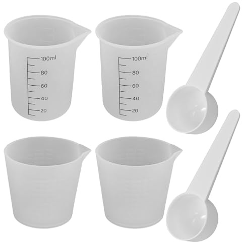 4 Uds Tazas Medidoras De Silicona, 2 Uds 10G De Pequeña Cantidad, Dispensador De Detergente, Taza Medidora De Líquidos Graduada, Vaso Dosificador Reutilizable