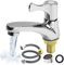 ADDLIVE Grifo de Agua Fría Individual, Pequeño Grifo de Agua Fría con Manguera de Conexión de 100 cm, Grifo Lavabo, Grifo Monomando Lavabo para Bar, Baño, Aseo, Cocina