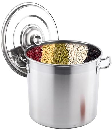HMASNSEIY Olla Comercial de Acero Inoxidable de 27/45/63 Cuartos de galón, Grande, con Cesta y Tapa, para cocinar cangrejos de río y mariscos, Resistente, para Exteriores, para freír Pavos, cangrejos