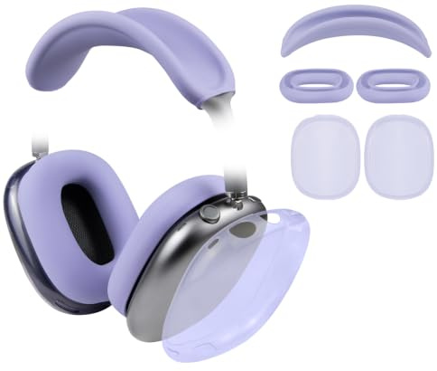 SOULWIT Schutzset für AirPods Max 2/1 (2026/2024/2020, USB-C/Lightning), Kopfband Stirnband Headband Abdeckung + TPU-Schutzhülle + Silikon Ohrpolster Schutz Abdeckung, Schweißresistent, Waschbar