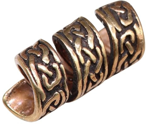 Drachensilber Bartschmuck feiner Keltenknoten Bronze Keltischer Haarschmuck Perle Herren Damen Schmuck Perle