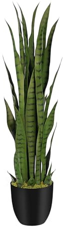 Keeplush Konstgjord ormväxt 91 cm syntetisk sansevieria växter 81 cm falsk golv växt inomhus utomhus veranda veranda uteplats hem kontor
