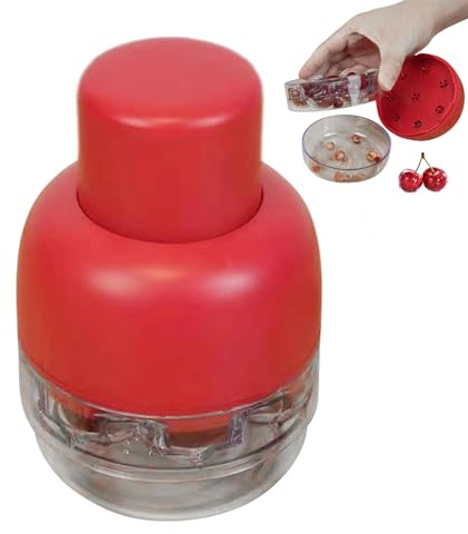 Cherry Pitter Tool Pit Remover, 8 Holes Push Type, Plum Pitter, Cherry Depitter, Kitchen Gadgets, Fruit Processor, Portable Push-Type Multi Tool for Multiple Cherries