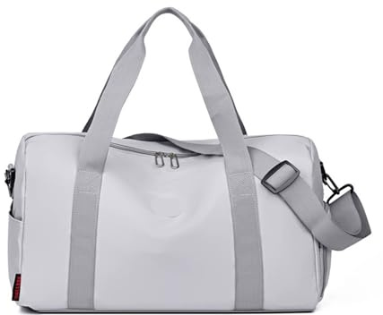Reisetasche, Weekender, Übernachtung, Verstellbarer Riemen, Business, Trennung von Trockenem und Nassem, Fitnessstudio-Tasche for Männer und Frauen(Grey)