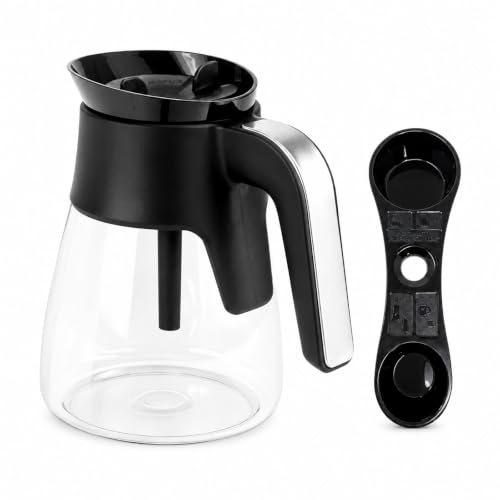 Replacement Coffee Pot Carafe for Ninja Coffee Maker, 12 Cup Glass Coffeemaker Carafe Sturdy Handly with Fixed Screws Compatible with CFP101 CFP201 CFP301 CFP307 Models