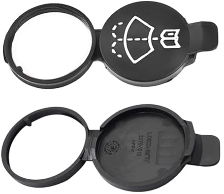 2 Pcs Universal Windshield Washer Fluid Tank Cap - Replacement Reservoir Caps Fit for Most Cars, Trucks, SUVs - Black Windscreen Wiper Bottle Cover Accessories