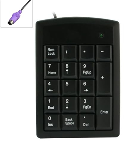 HINAYOSAN Tastiera numerica portatile 18 Silenti Digitazione USB PS2s Interfacce Tastiera Per Il Computer Portatile Contabilità Cassiere Lavoro USB Numeri Calcolatrice
