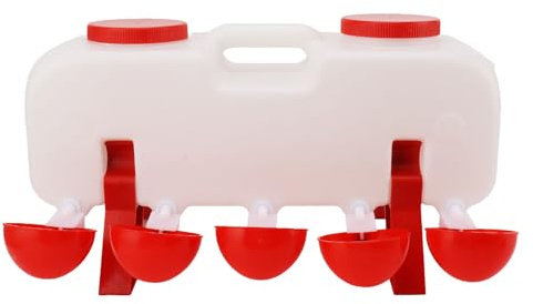 Hühnertränke 10L Semi Automatischer Geflügel Wasserautomat, Großes Fassungsvermögen, Ergonomisch Leicht - Tropffrei, Selbststoppend, Für Hühner Enten Gänse