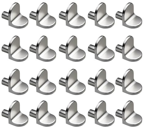 Shelf Brackets Supports,Wardrobe Shelf Pegs L-Shaped Solid Alloy Shelf Pins | Cupboard Shelf Pegs For Cabinets Bookshelves(20pcs 5mm)