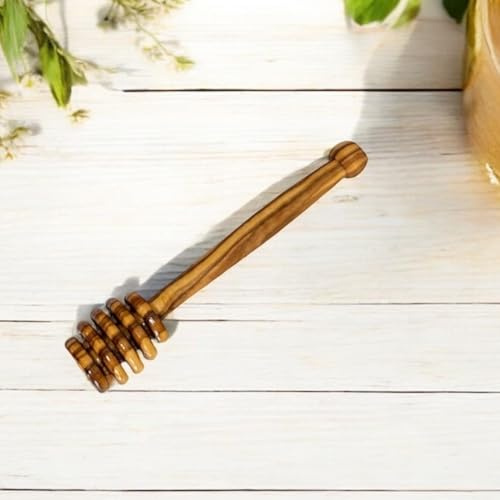 Cartava Handgefertigter Honiglöffel aus Olivenholz, nachhaltig und natürlich verarbeitet (10 cm)