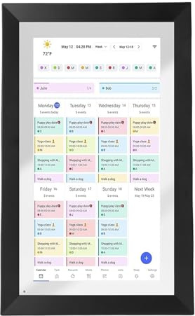 CFTGIW 15,6 -Zoll -Touchscreen -Wandplaner Digitaler Kalender mit App, 1080p WiFi Interactive Display für Familie 32 GB, Leicht Synchronisierte Zeitpläne Unterwegs (EU-Stecker)