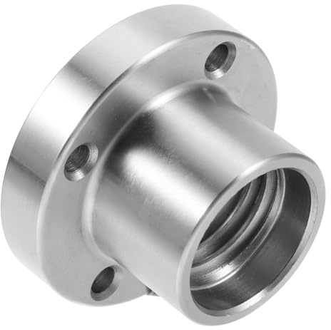 2 Zoll Holzdrehbank Silber 1-8tpi Stahl Planscheibenfutter | Drechselbank Zubehör, Gewinde Rückplattenadapter, Präzise Bearbeitung für Holzprojekte