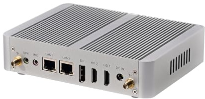 ANDAQI Fanless Mini PC, Desktop Computer, HTPC, Kodi Box, N100, Windows 11 Pro/Linux Ubuntu, BM34, AC WiFi, BT, 8 x USB, 2 x LAN, DP, 2 x HDMI, 0 RAM, 0 Storage, Barebone No System