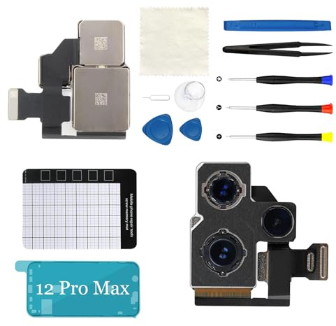 Replacement for iPhone 12 Pro Max Back Rear Main Camera A2342 A2410 A2412 A2411 Module OEM 12MP with Repair Tools