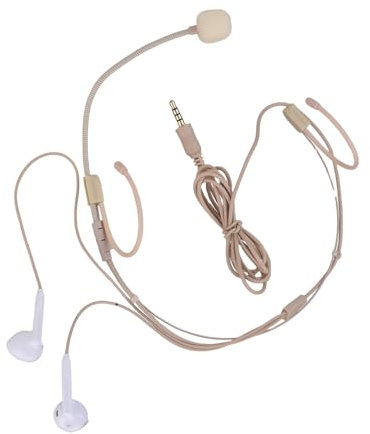 SALALIS Cuffie con Microfono a Condensatore Professionale Wireless per Registrazione Podcast, Riunioni in Studio, Microfono Leggero per Interviste a Doppio Orecchio per Smartphone, Computer, Tablet