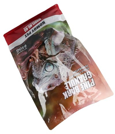Sustrato de Madera Natural Absorbente de Humedad para Reptiles, Bolsa de 650 G para Lagartos, Serpientes, Tortugas, Corteza de Terreno de Bosque de Reptiles (Partículas Grandes)