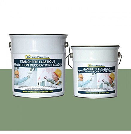 MATPRO - Peinture Étanche & Élastique pour Protection de Façade - pour Mortiers, Briques, Crépis, Fissurés ou Non, Avec ou Sans Relief - Vert Clair - 36Kg