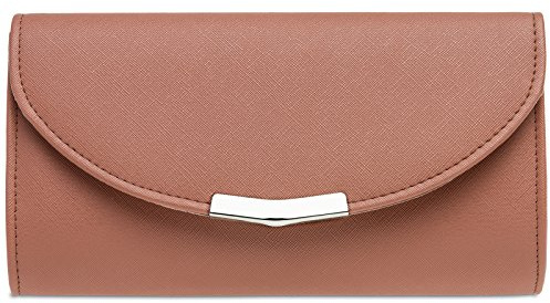 Caspar TA360 elegante Damen Clutch Tasche/Abendtasche mit langer Kette