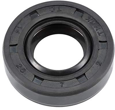 sourcing map Oil Seal, TC 14mm x 28mm x 7mm Nitrile Rubber Cover Double Lip with Spring for Bearing Shaft, Black Pack of 1