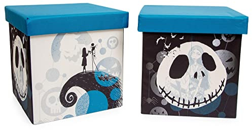 Disney The Nightmare Before Christmas Jack & Sally - Juego de 2 cubos de almacenamiento